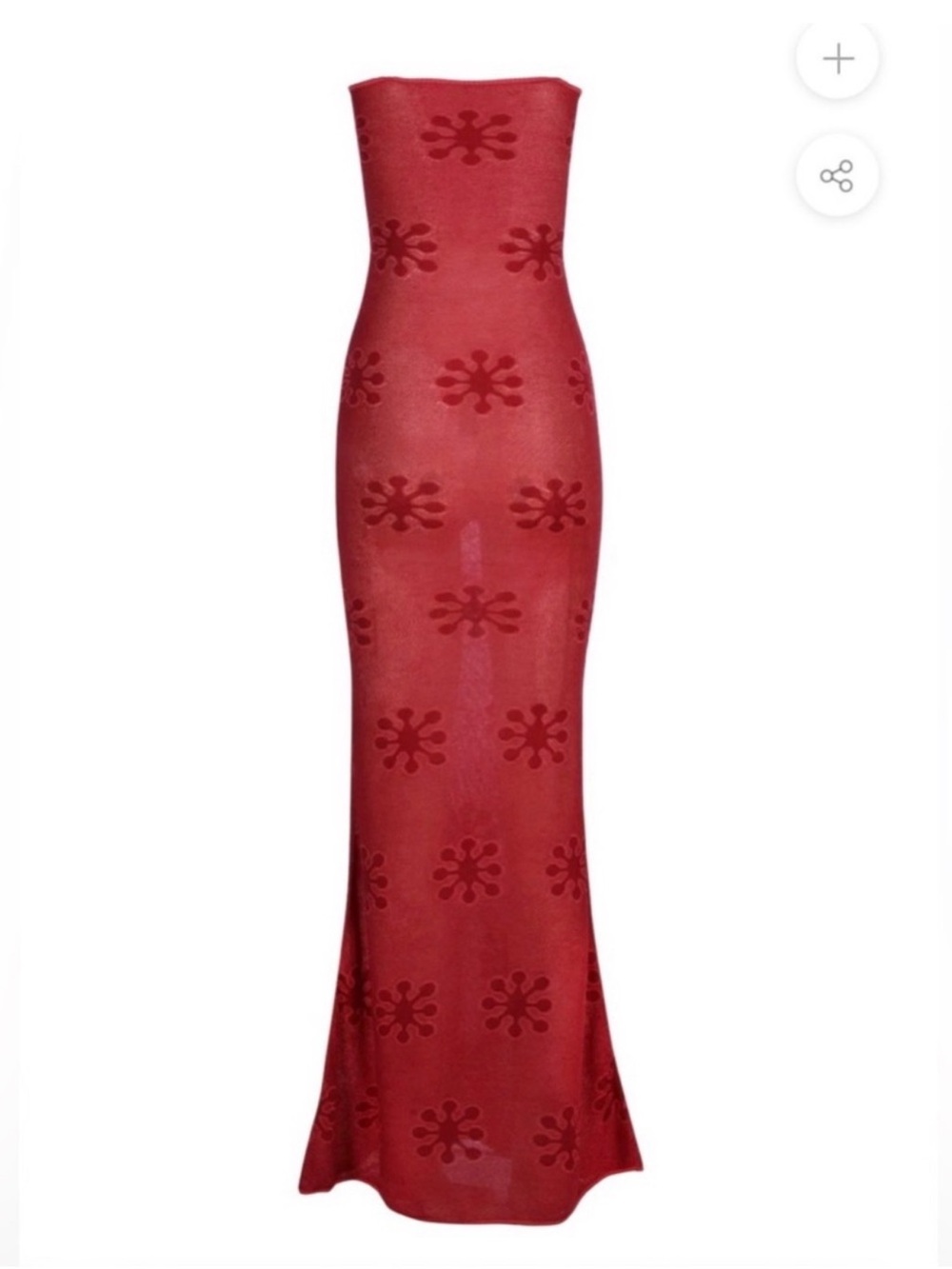 Asta Resort Red Floral-Texture Maxi Dress